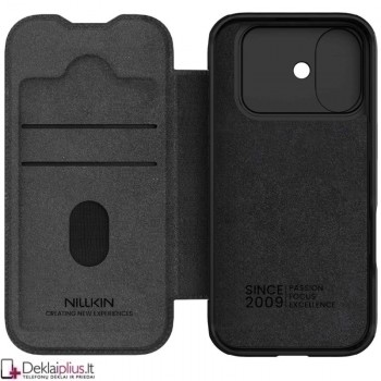 Nillkin Qin Pro odinis atverčiamas dėklas - juodas (Apple Iphone 17) Nillkin Qin Pro odinis atverčiamas dėklas - juodas (Apple Iphone 17)